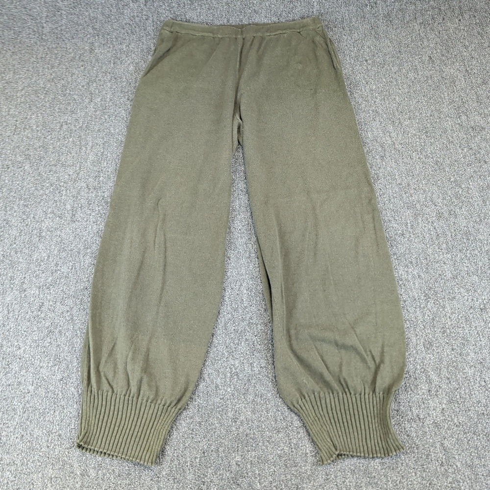Planet Lauren G Knit Jogger Pants Size 3 Pima Cotton Tencel Olive Green‎ Ribbed